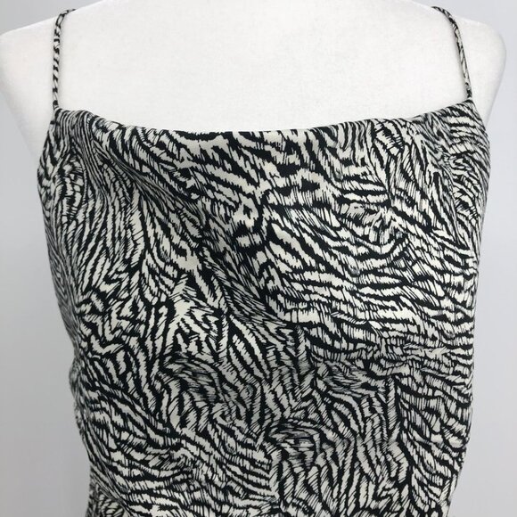 Dynamite black white satin finish Hazel Drawstring Side Cowl  Neck Cami SP - Picture 8 of 16